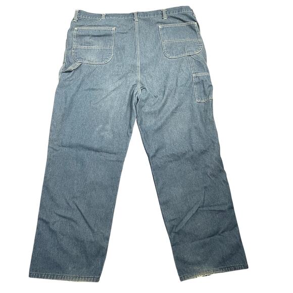 VTG Sears Roebucks Wear Tuff Carpenter Jeans Baggy Wide Leg Men Sz 46x32 Hip Hop - Picture 7 of 9